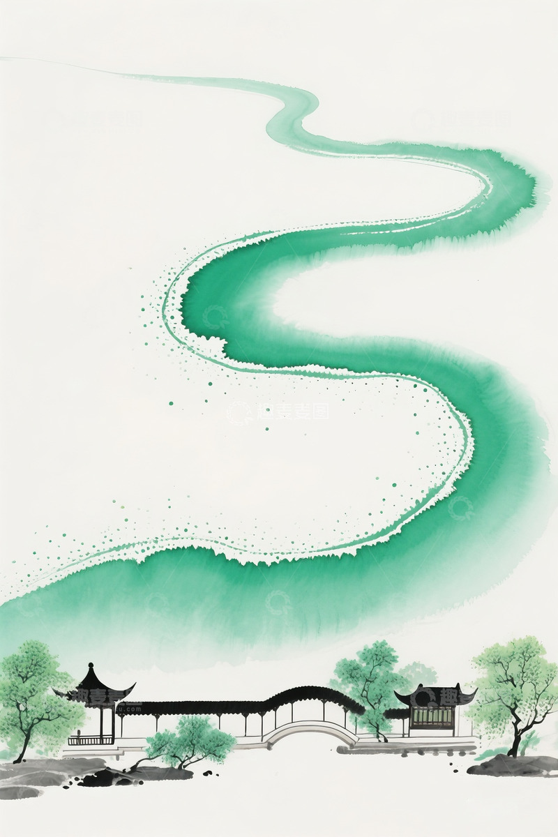 高清大图下载【趣麦麦图】水墨风景素材1