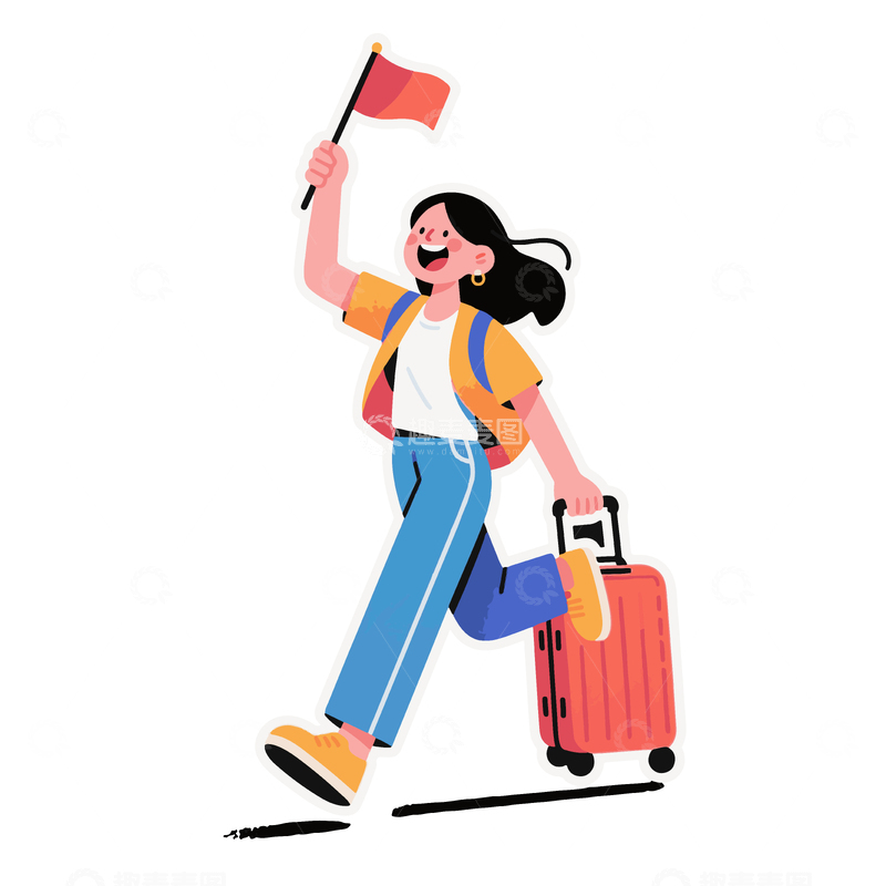 源文件下载【趣麦麦图】国庆节旅游人物4