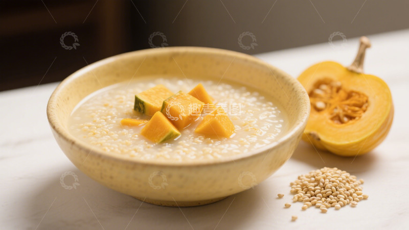 高清大图下载【趣麦麦图】养生膳食南瓜粥