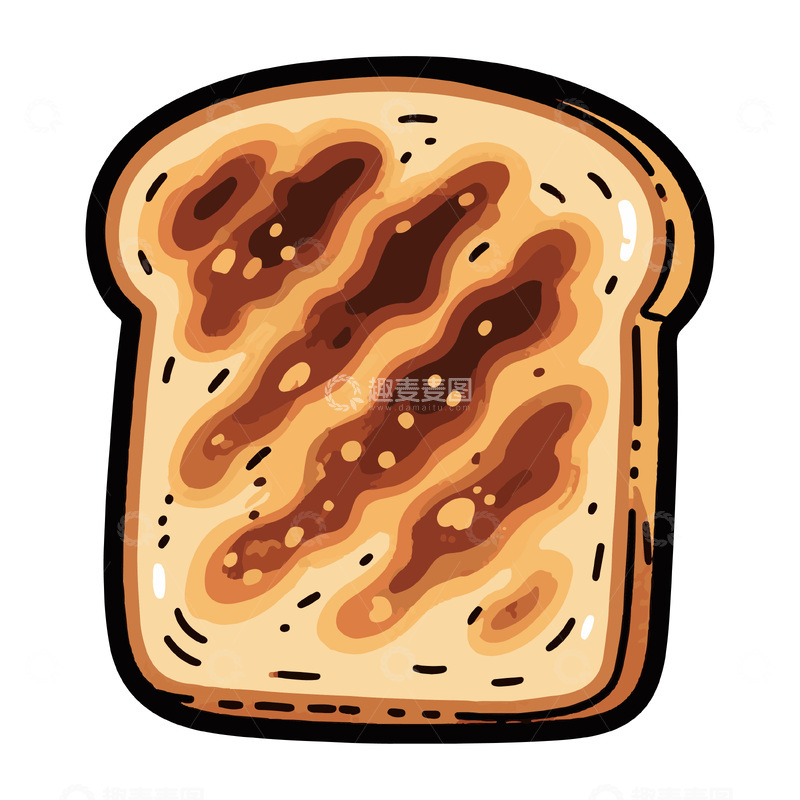 源文件下载【趣麦麦图】一片烤焦的面包