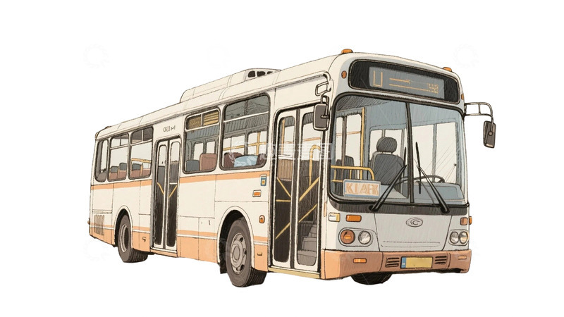高清大图下载【趣麦麦图】手绘巴士公交车4