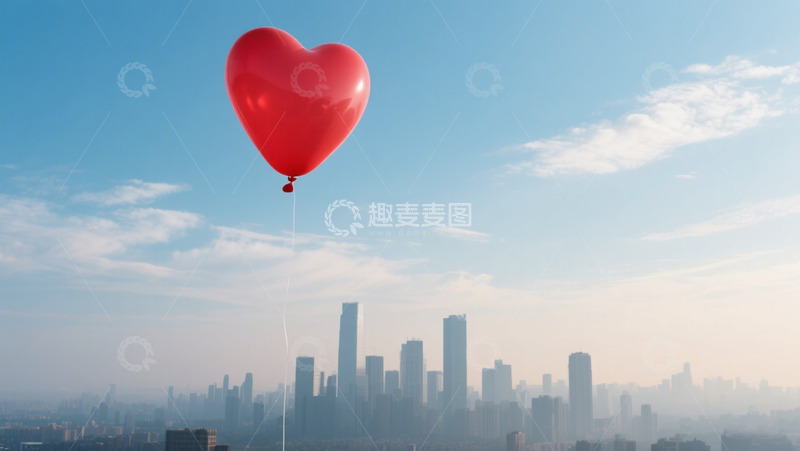 高清大图下载【趣麦麦图】七夕天空上的气球