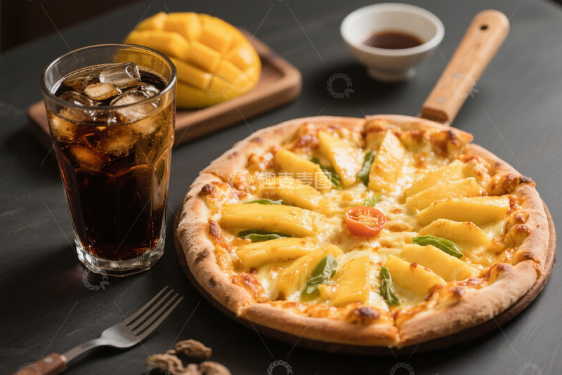 高清大图下载【趣麦麦图】芒果披萨可乐1