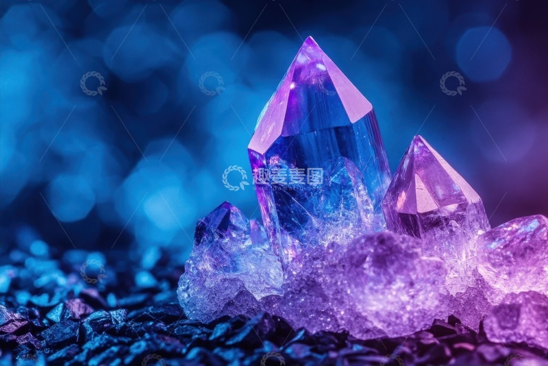 高清大图下载【趣麦麦图】一簇紫色的水晶晶石