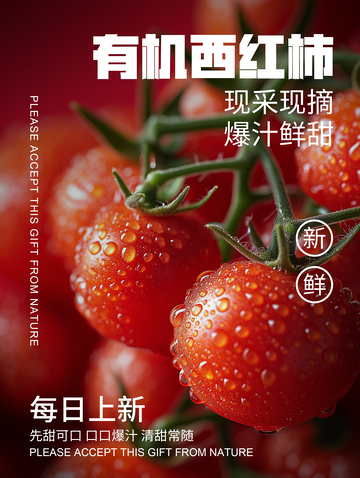简约西红柿宣传海报