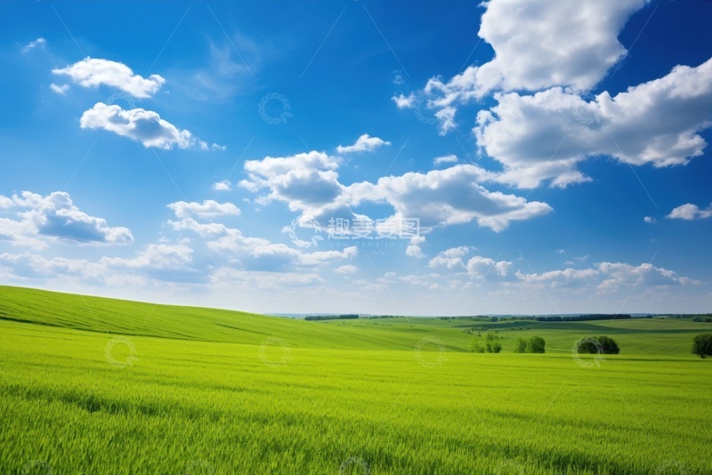 高清大图下载【趣麦麦图】草原草地草坪蓝天白云