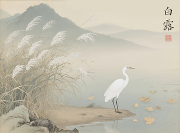 中国传统节日复古风国风白露绘画 (7)