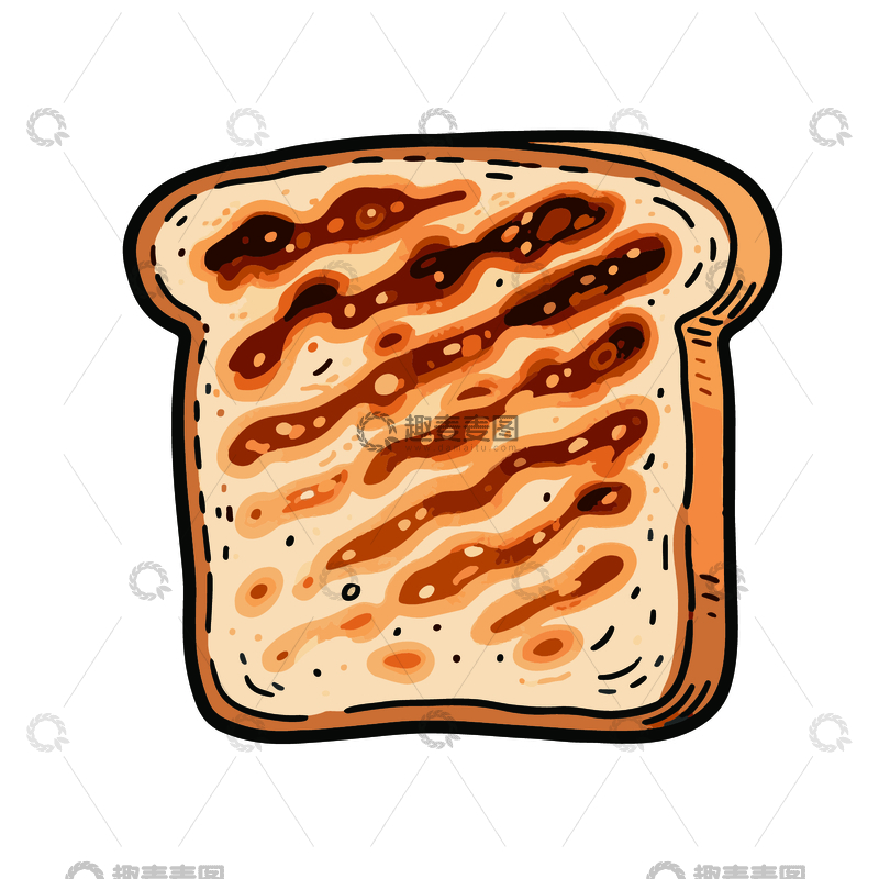 源文件下载【趣麦麦图】烤焦的吐司片