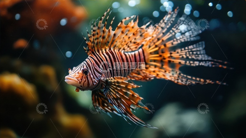 高清大图下载【趣麦麦图】大海里的一条蝴蝶鱼