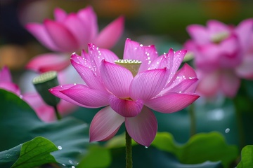 盛开的大瓣荷花