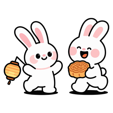 中秋节两只月兔