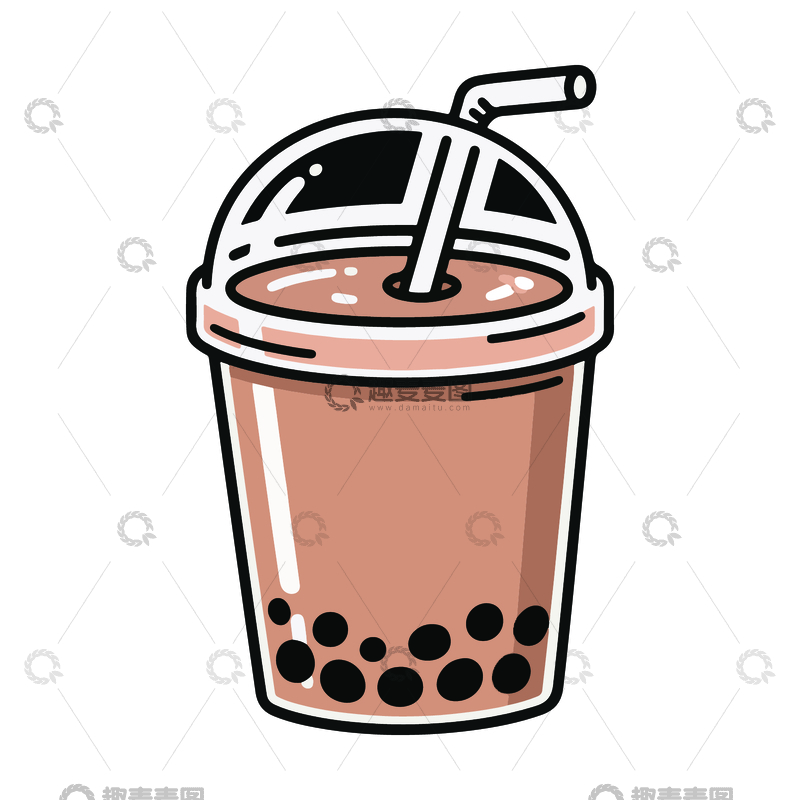 源文件下载【趣麦麦图】一杯珍珠奶茶