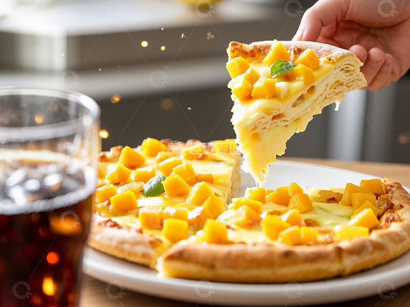 高清大图下载【趣麦麦图】芒果披萨摄影3