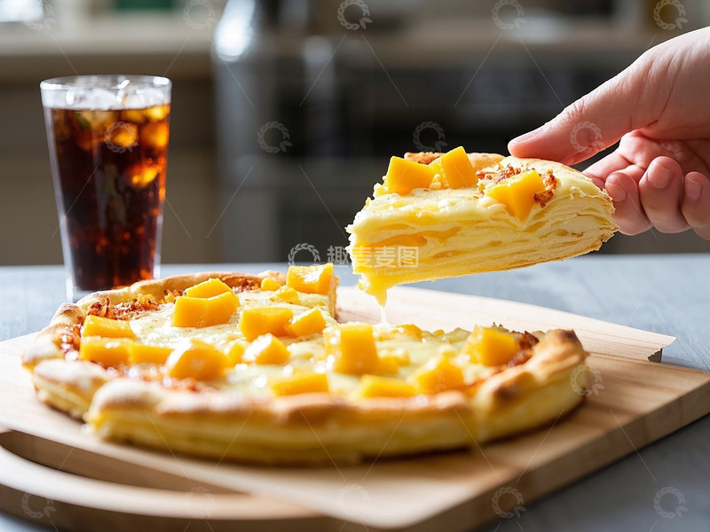高清大图下载【趣麦麦图】芒果披萨摄影4
