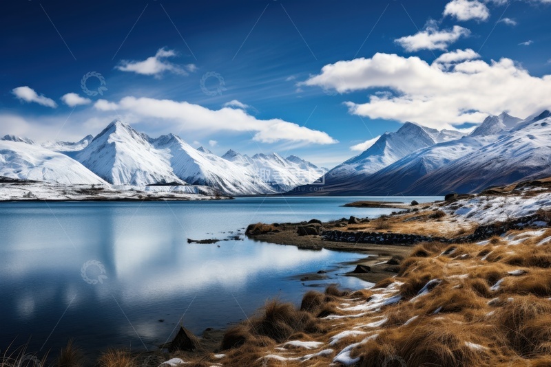 高清大图下载【趣麦麦图】雪山湖泊自然美景