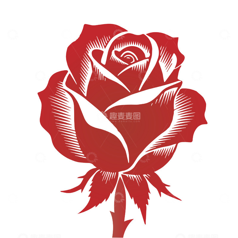 源文件下载【趣麦麦图】玫瑰剪影艺术优雅神秘