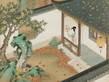 国风中国传统节日复古风国风绘画