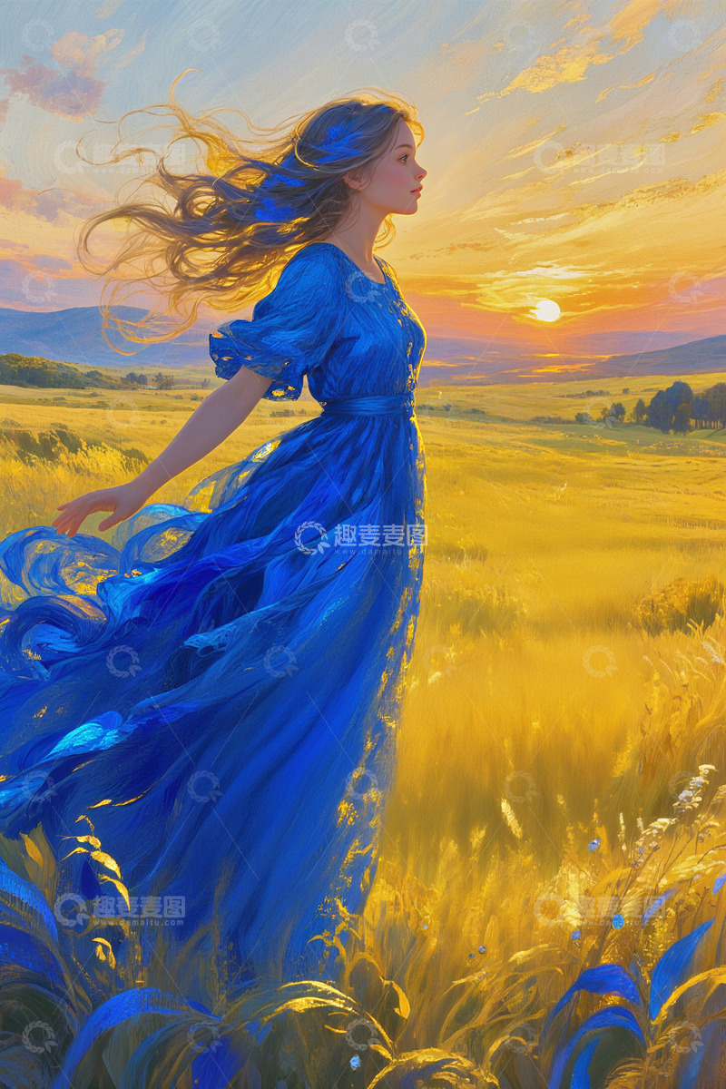 高清大图下载【趣麦麦图】重彩油画女孩2