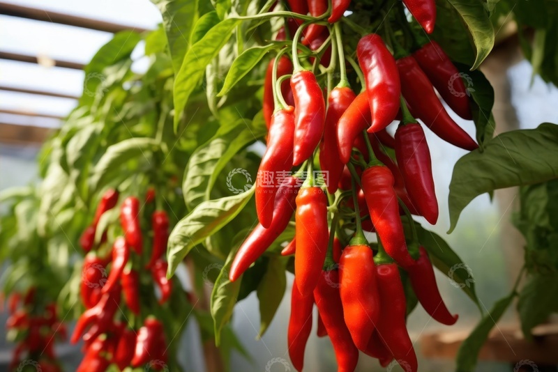 高清大图下载【趣麦麦图】吊起来的红色辣椒串
