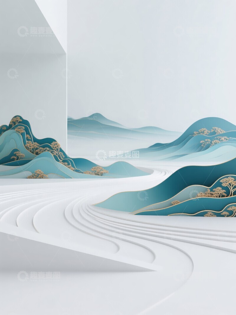 高清大图下载【趣麦麦图】现代艺术山水景观