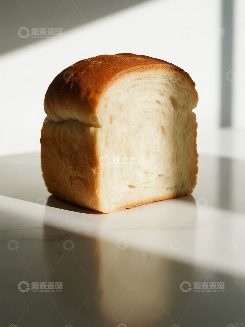 高清大图下载【趣麦麦图】新鲜面包切片的特写