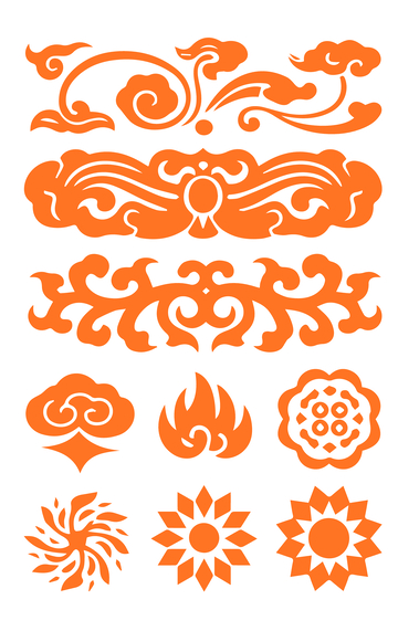 中国元素矢量祥云花纹