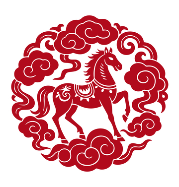 中国剪纸祥云马2