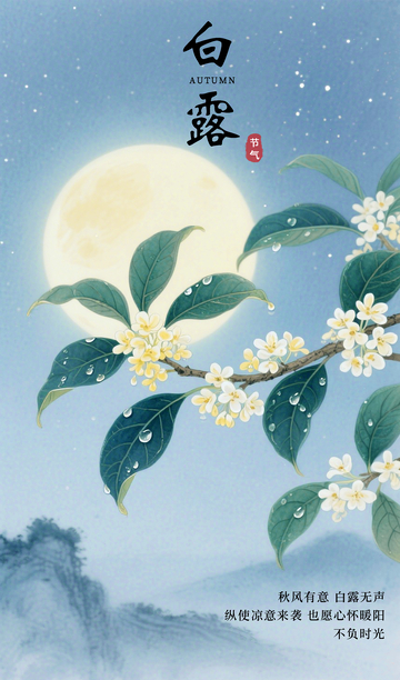 传统二十四节气白露海报