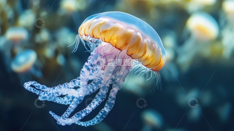 高清大图下载【趣麦麦图】海洋里的一只水母