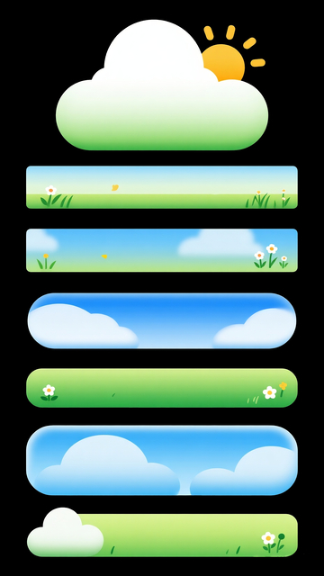 蓝天白云绿草地标题栏标题框