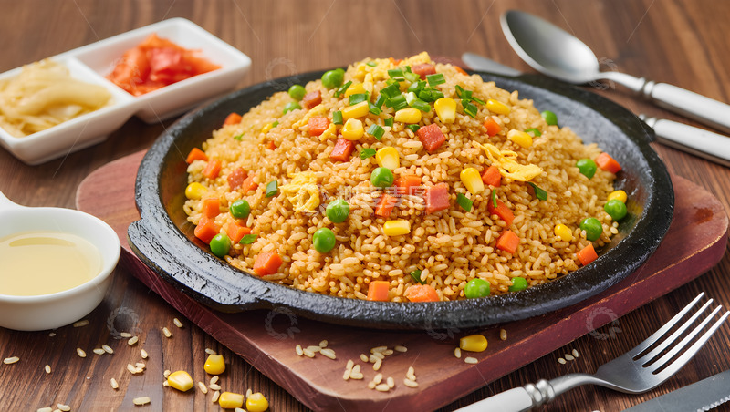 高清大图下载【趣麦麦图】美味鸡蛋香肠炒饭美食摄影