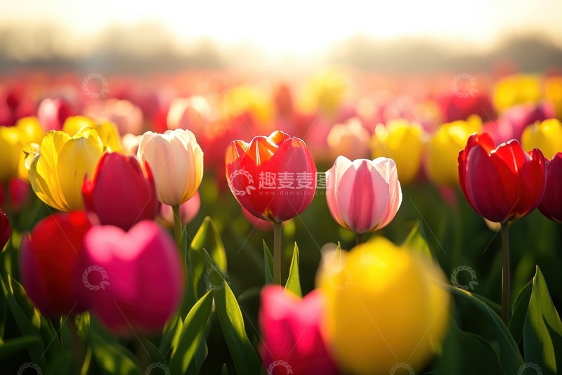 高清大图下载【趣麦麦图】郁金香花田风景