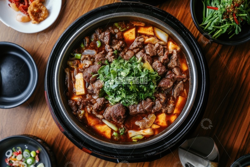 高清大图下载【趣麦麦图】一砂锅豆腐牛肉火锅