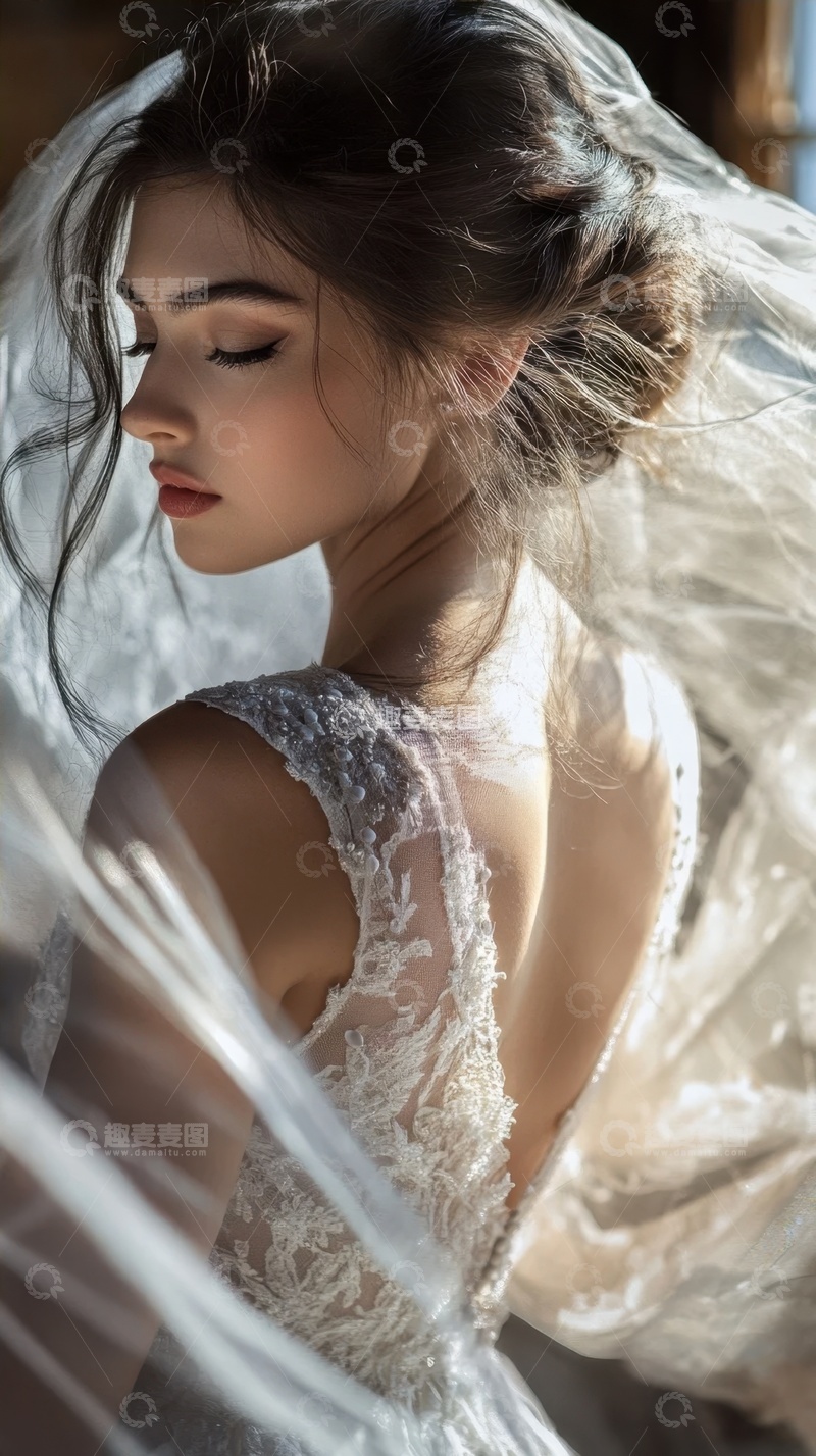 高清大图下载【趣麦麦图】穿着婚纱的美女