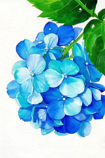 蓝色绣球花朵素材