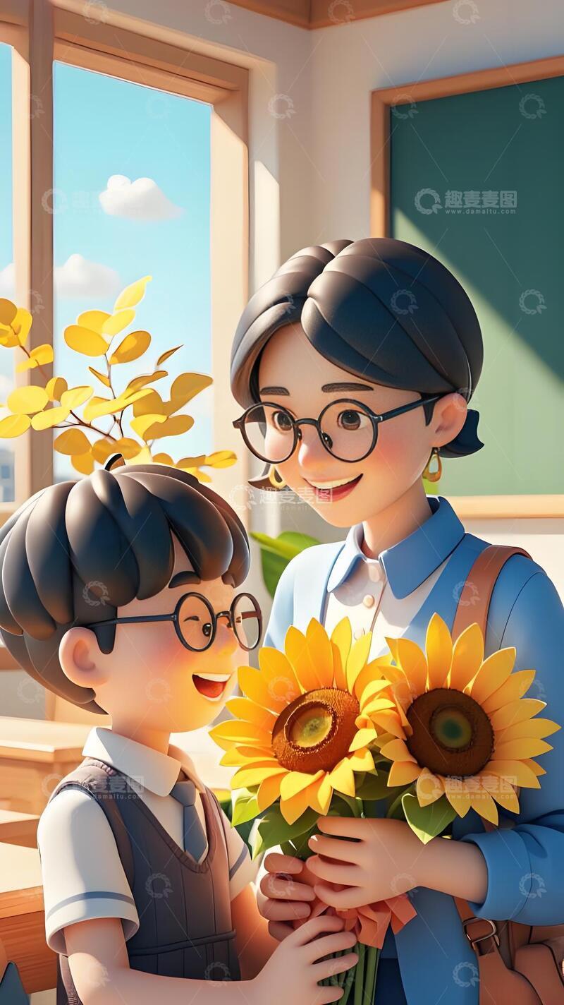 高清大图下载【趣麦麦图】教师节海报-设计