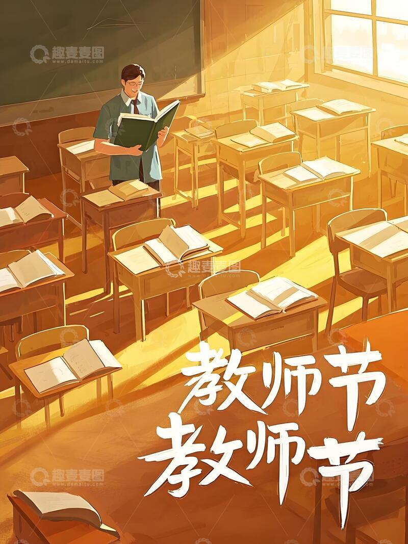 高清大图下载【趣麦麦图】教师节海报-设计