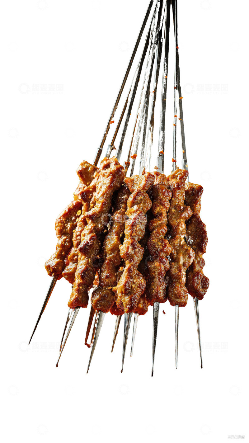 高清大图下载【趣麦麦图】烧烤铁签羊肉串
