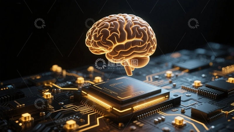 高清大图下载【趣麦麦图】人工智能芯片背景2