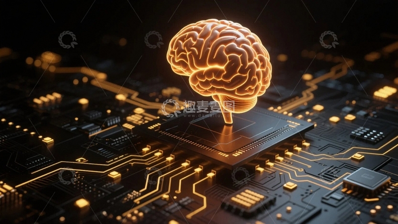 高清大图下载【趣麦麦图】人工智能芯片背景4