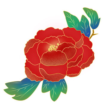 中国风国潮大气红色牡丹国庆新年喜庆