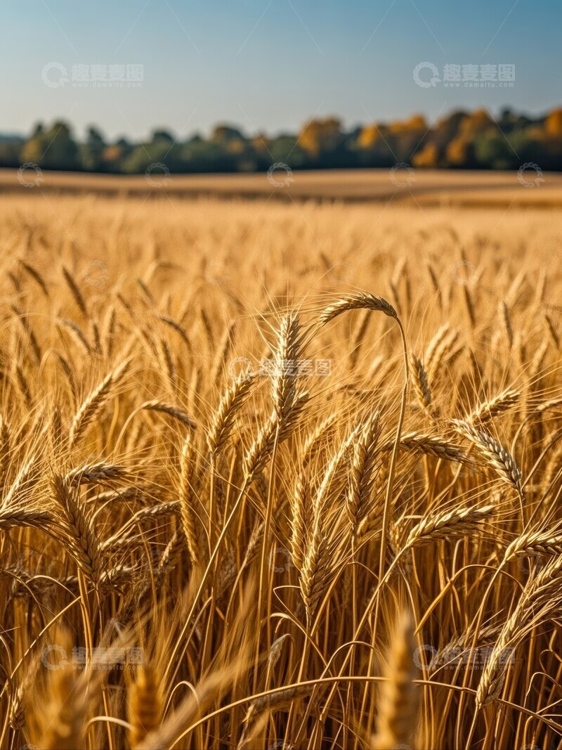 高清大图下载【趣麦麦图】金黄麦田在阳光下闪耀