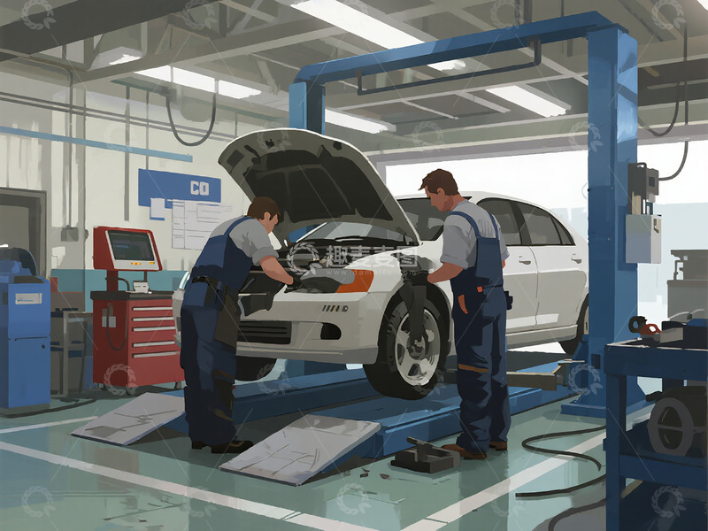 高清大图下载【趣麦麦图】汽车保养维修插画1