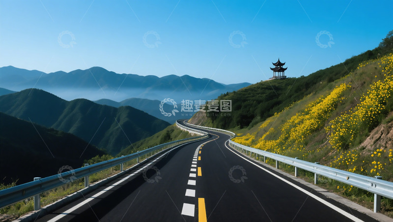 高清大图下载【趣麦麦图】山间高速公路实拍