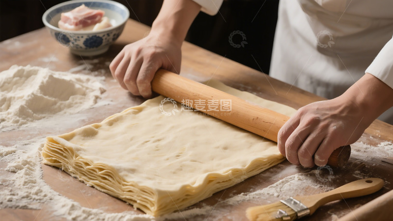 高清大图下载【趣麦麦图】月饼面皮制作