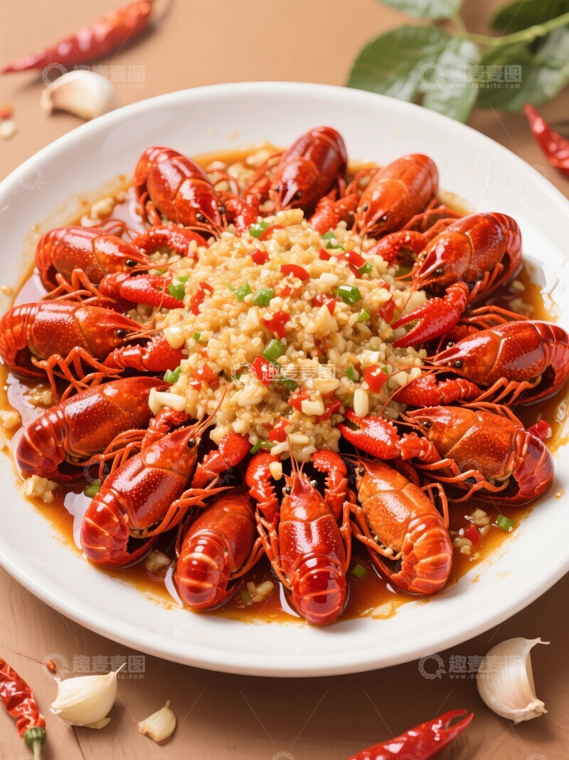 高清大图下载【趣麦麦图】麻辣小龙虾摆盘