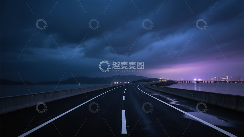 高清大图下载【趣麦麦图】夜晚高速公路