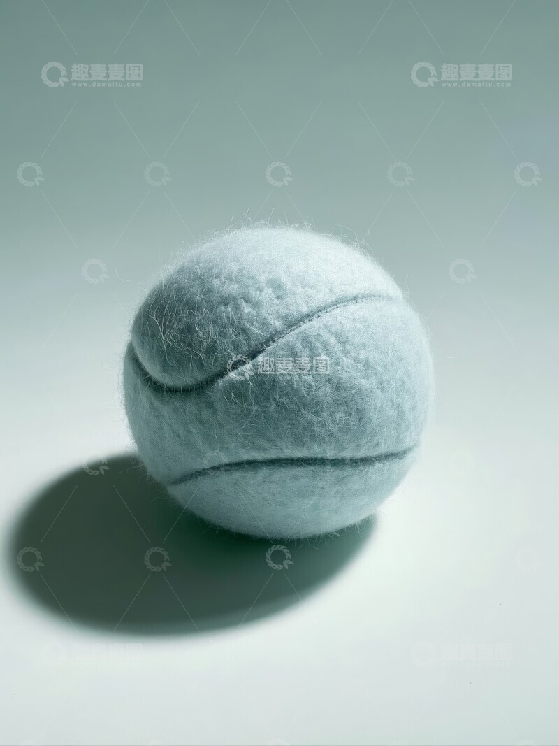 高清大图下载【趣麦麦图】蓝灰色毛绒网球静物摄影