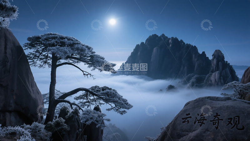 高清大图下载【趣麦麦图】深夜的深山中