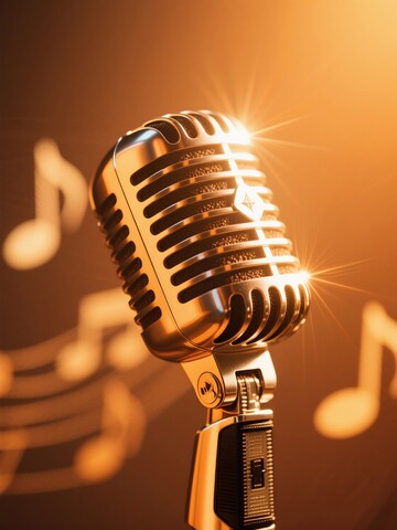 复古麦克风音符背景